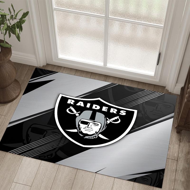 Las Vegas Raiders Design Crystal Velvet Carpet Cozy Non?Slip Printed Rug For Bedroom Living Room Entrance