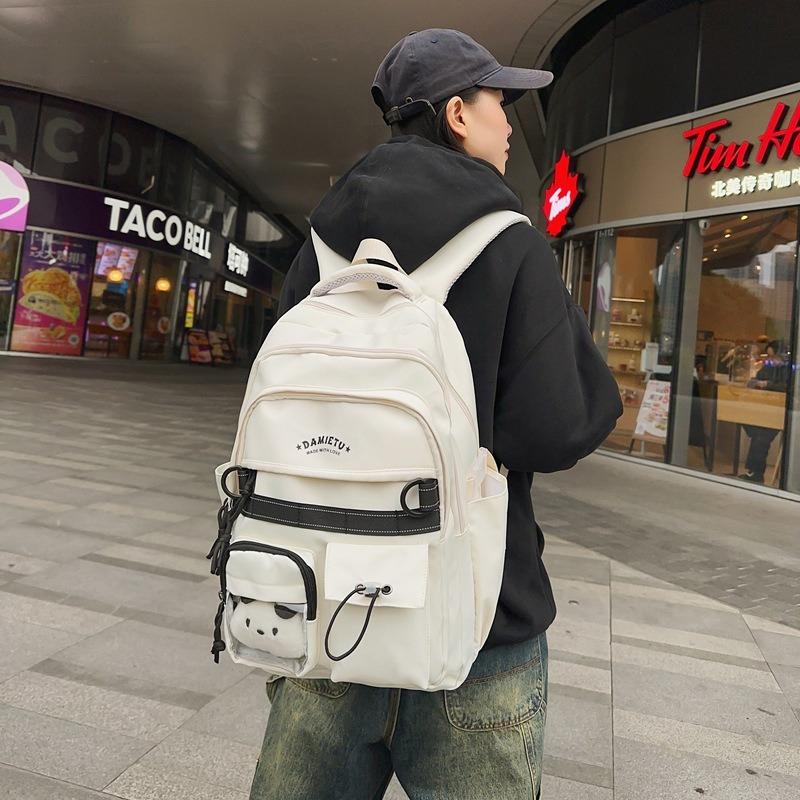 Middle School Student Schoolbag New Large-capacity Leisure Travel Couple Backpack Trendy Fashion Nylon Backpack