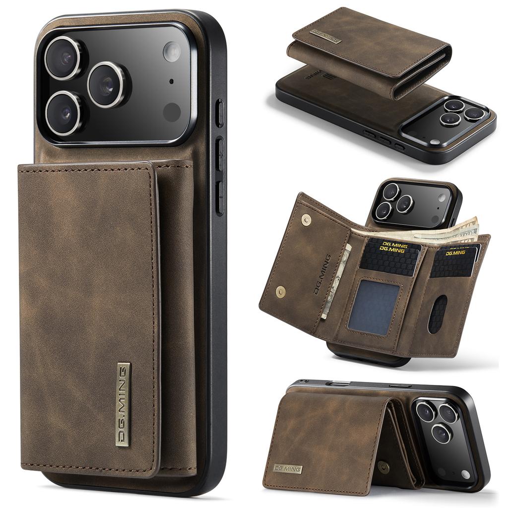 2 In 1 Detachable Magnetic Card Solt Leather Wallet Case For iPhone 17 Pro Max 16 Plus 15 Plus 14 13 12 11 Stand Kickstand Cover