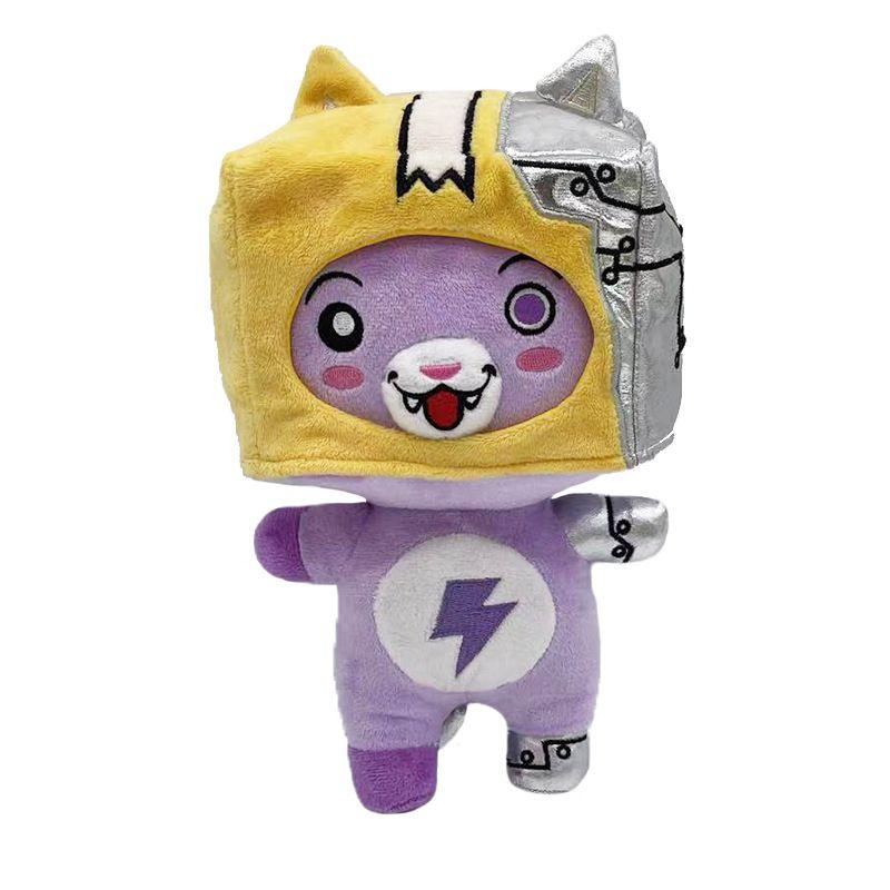 Cute Lankybox Plush Toy With Removable Robot Fox Helmet And Sound