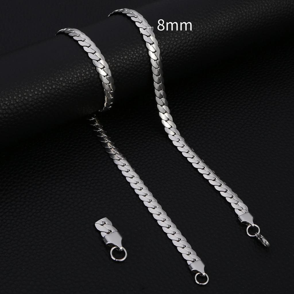 3-8MM Width Stainless Steel Chain Necklace For Men Women Gold Color High Quality Waterproof Choker Hip Hop Jewelry Gift