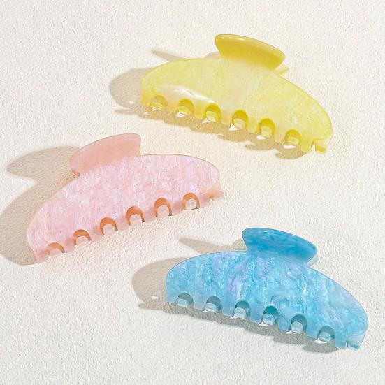 Hair Claw No Slipping Acetate Sheet Strong Grip Medium Size Back Head Hair Clip Large Arc Design Shark Hair Claw Versatile Hair