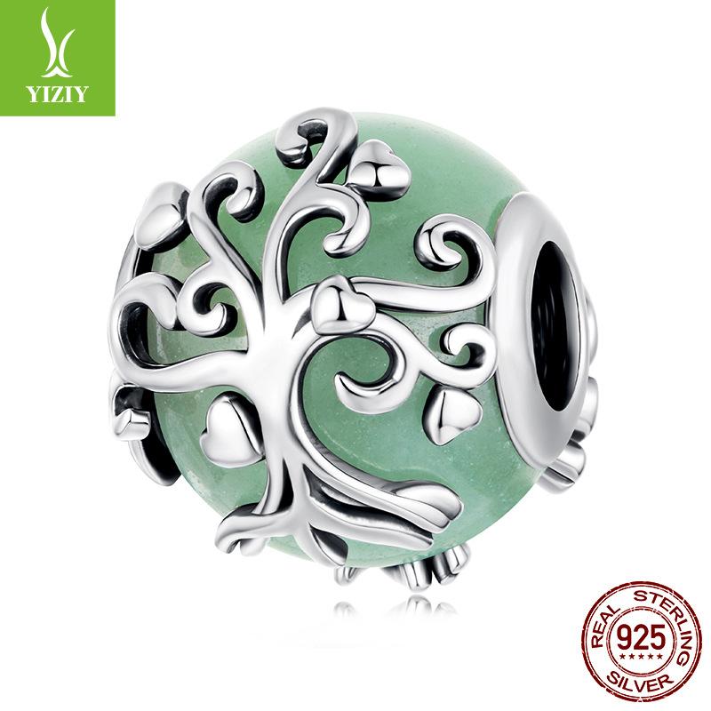 Energy Tianhe Stone Crystal Lucky Pendant Collection S925 Sterling Silver Tree Of Life Beaded Accessories