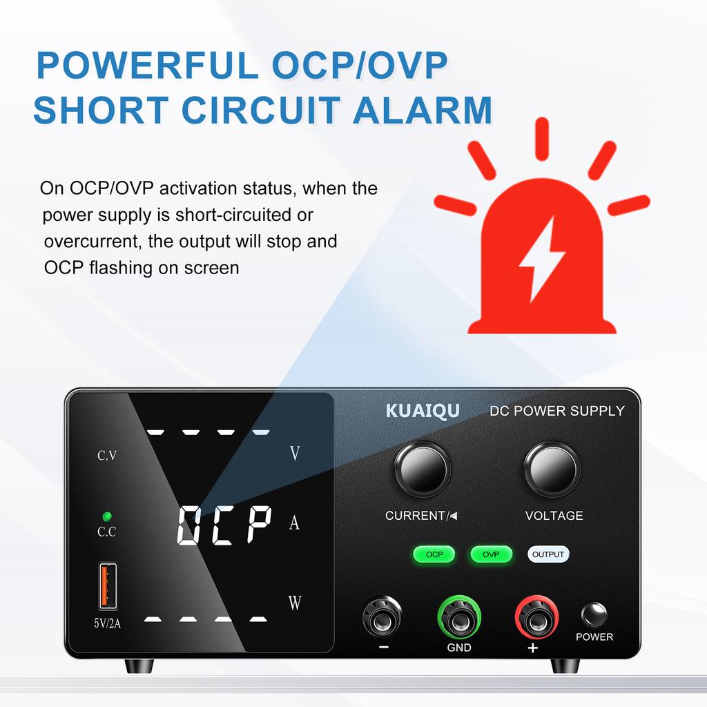 OCP OVP Bench DC Power Supply 30V 10A 160V Adjustable Power Source USB 5V 2A OUTPUT Programmable Voltage Stabilizer Buzzer Alarm