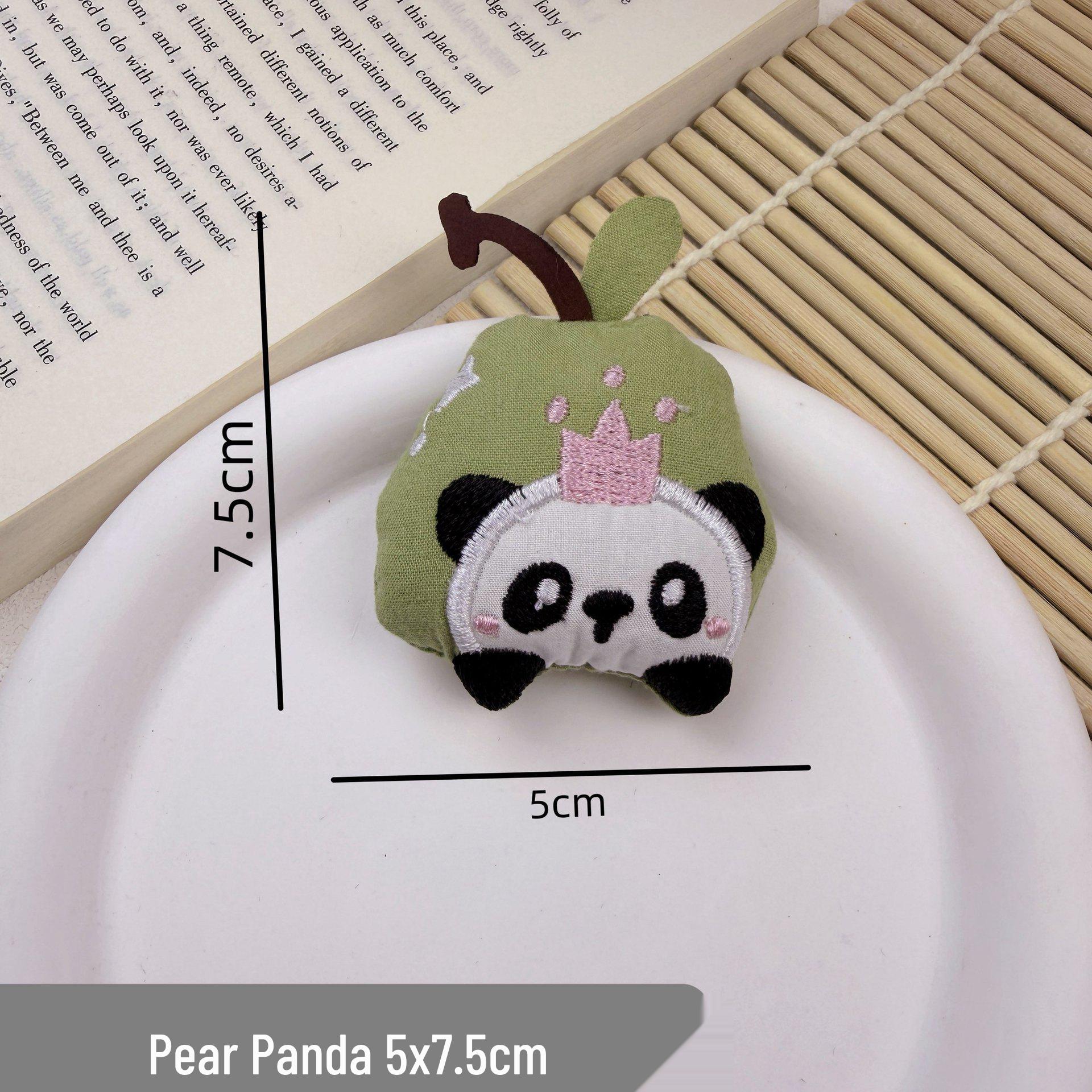 Cartoon Fruit Panda & Rabbit Brooch - Cute Doll Accessory for Bags & Clothes Original