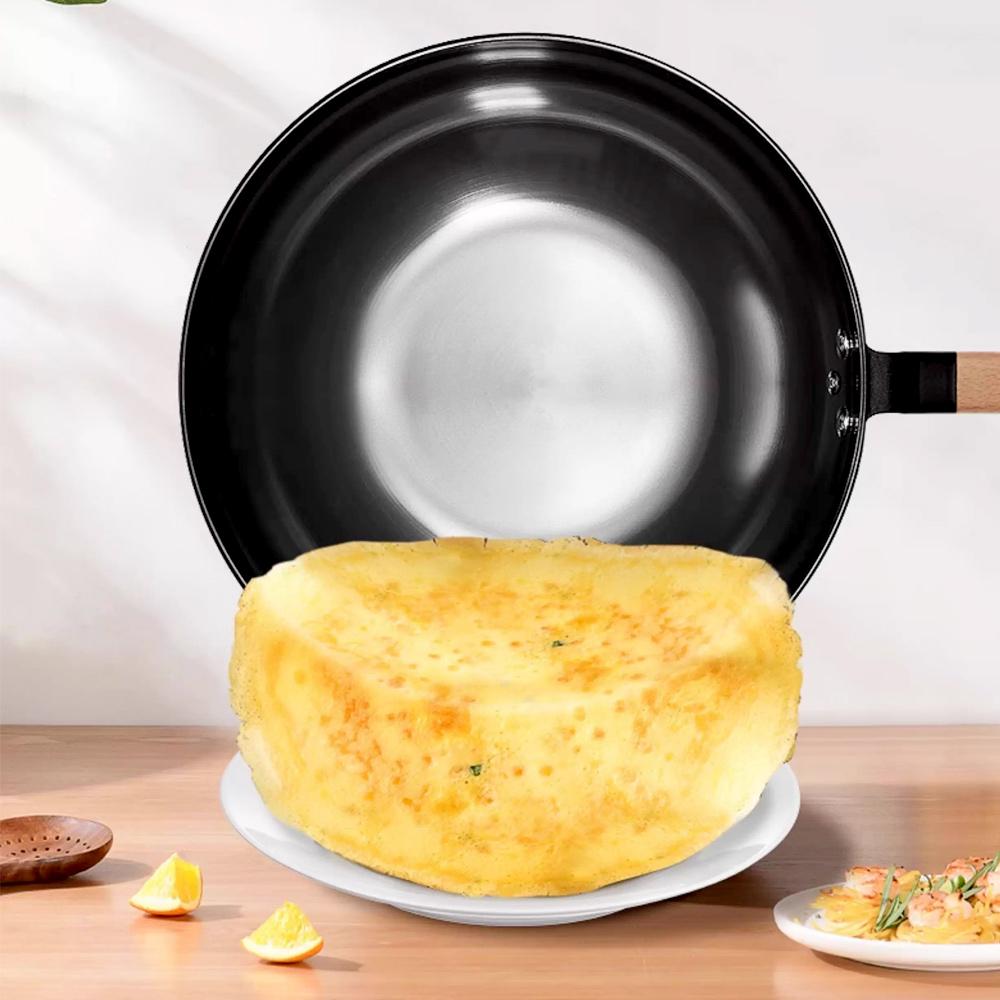 COOKER KING Traditional Handmade Iron Pans High Quality Wok Pot Non-stick Kitchen Uncoated