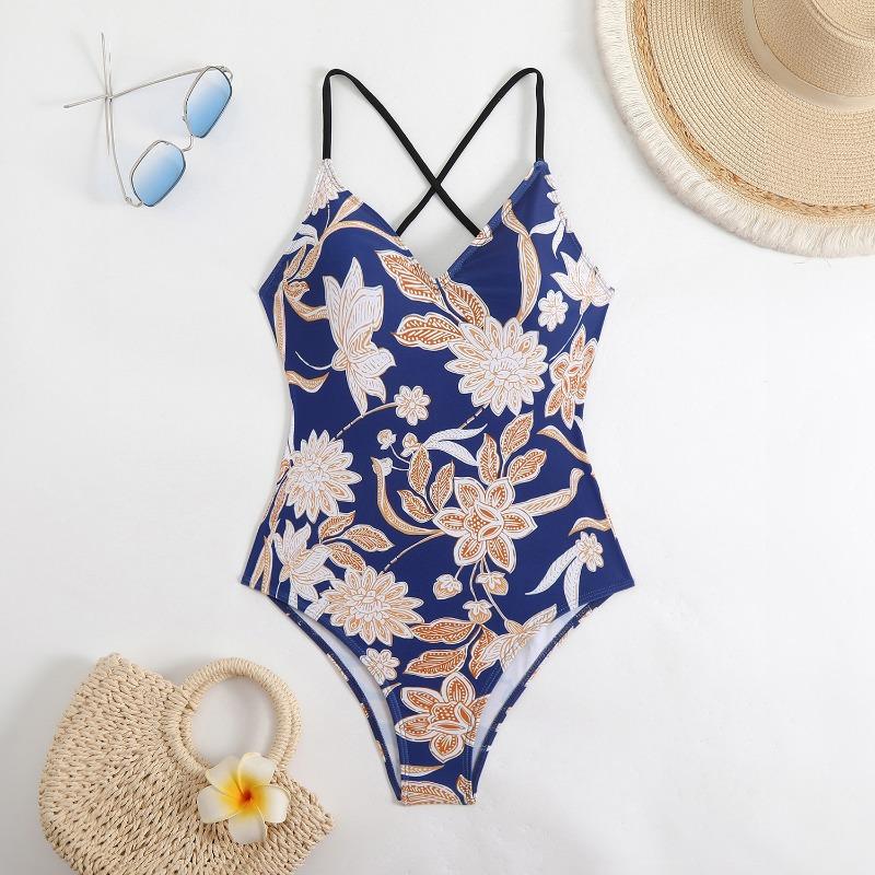 New bikini women's one-piece swimsuit digital printing swimsuit fashionable and sexy suspender swimsuit