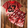 Fashion Letter 67 Number Printed Men's T-shirt and Shorts 2 Piece Set Summer Street Casual Outdoor Sports Men's and Women's T-shirt Sets