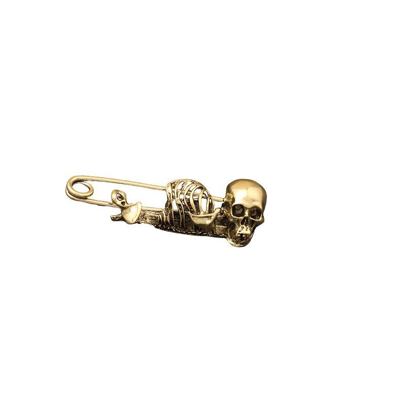 Punk Halloween Vintage Skull Pin Dark Goth Brooch Clothes Waist Accessories