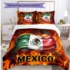 Mexico footbal Printed Bedding 3 Piece Set Cozy Breathable Bed Cover Set as Housewarming Holiday Gift