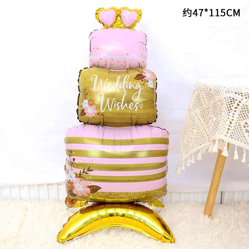 Cake Aluminum Film Balloon Wedding Ceremony Ornaments Birthday Party Scene Gift Box Aluminum Foil Photo Props