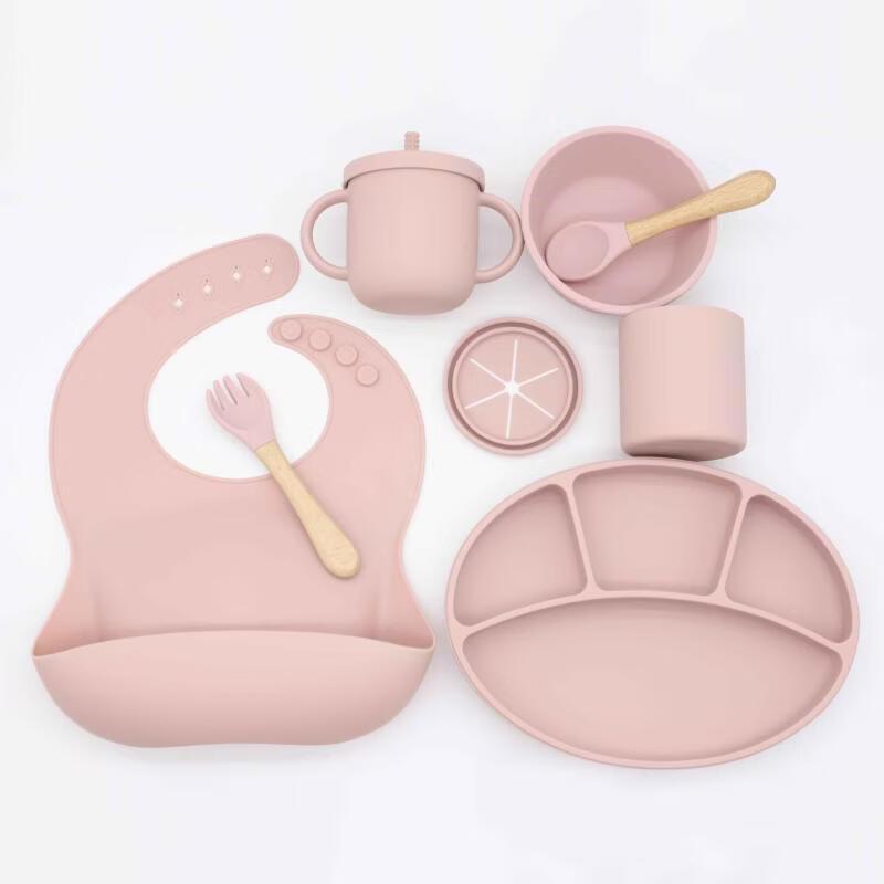 RuHan Silicone Integrated Baby Plate & Bowl Feeding Set