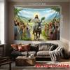 2D Jesus Entering Jerusalem Background Banner for Religious Events