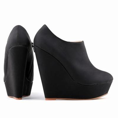 Zimní semišové boty na vysokém podpatku Kotníkové boty na klínku Ženy na platformě Elegantní boty na podpatku US Velikost Boty na klínu