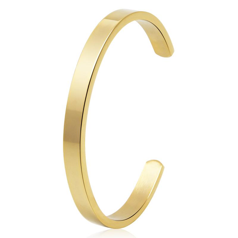 

Модные украшения из нержавеющей стали4 мм 6 мм 8 мм Высококачественный гладкий браслет C-образной формы для женского браслета на вечеринку