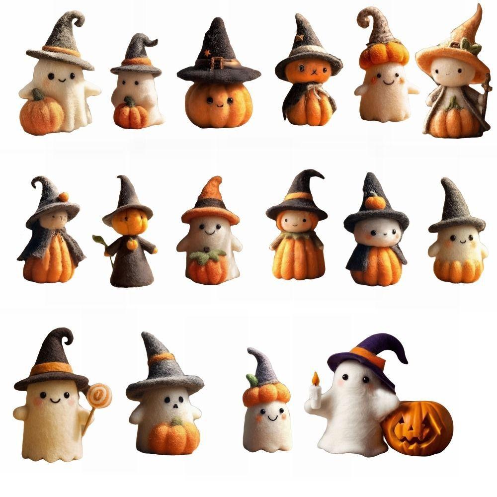 Cute Halloween Ornaments Toy Halloween Decoration Home Decor Wool Felt Ghost Statue Pendant