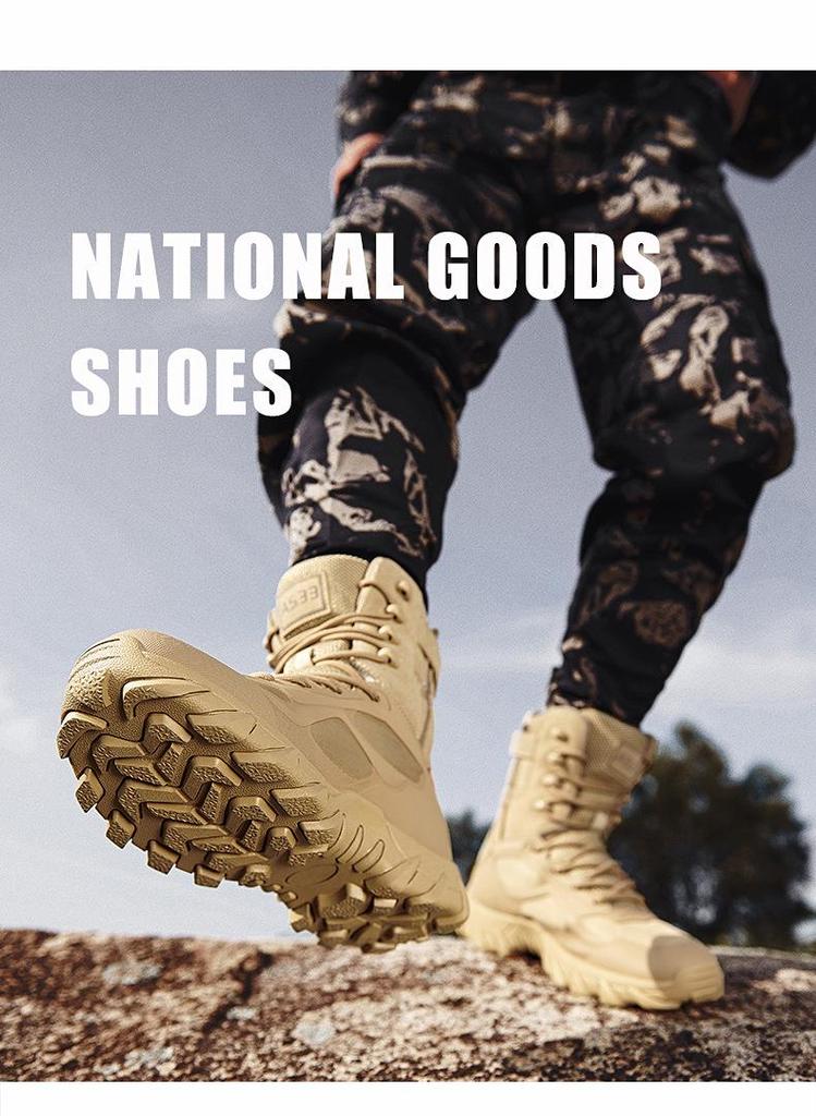 Men's Tactical Military Jungle Hiking Boots – Non-Slip, Wear-Resistant, High-Top Outdoor Mountaineering and Desert Work Shoes.