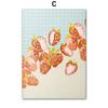 Watercolor Strawberry Cherry Lemon Orange Wall Art Painting  Fruit Posters Vintage Room Bar Cafe Decor Home Decor Canvas Print