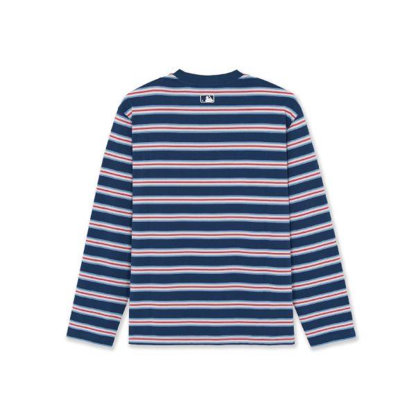MLB Boston Red Sox Color Block Striped Long Sleeve Cotton Casual T-Shirt Unisex Tops 3ATSV0664-43NYM