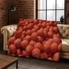 Retro Basketball Court Cartoon Sports Flannel Blanket Soft Warm Throw Blanket for Bedroom Living Room Bed Travel Camping Picnic