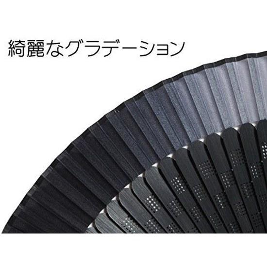Handmade fan craftsman gentlemans short silk bone color black dye 22cm 40 ribs middle laser processing checkered pattern 169004.