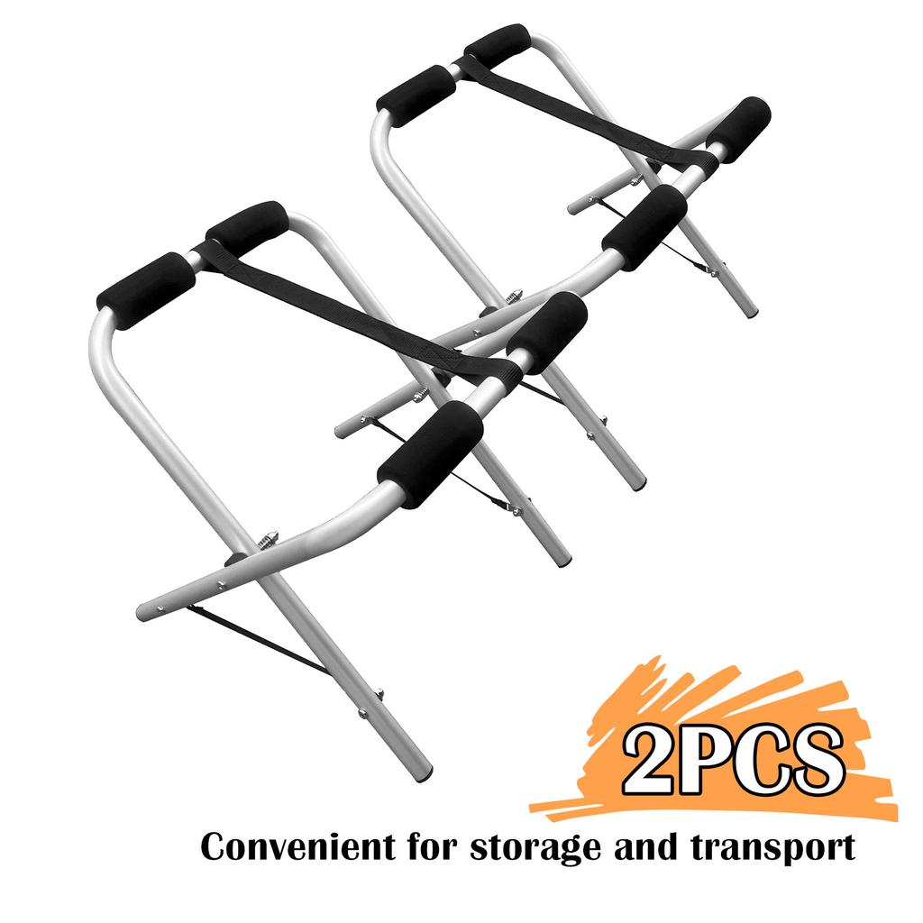Portable Aluminum Kayak Rack Lightweight Canoe Storage Stand Paddleboard Holder with Nylon Connectors and Polyester