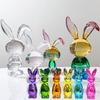 Glass Mirror Rabbit Decoration Ornament Colorful And Cute Mirror Rabbit Ornament Easter Home Decoration Day Gift