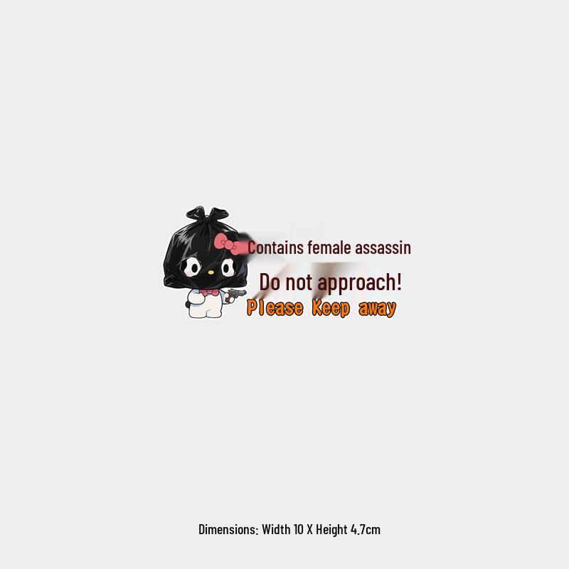 Warning: Female Assassin on Board - Do Not Approach! Funny New Driver Car Sticker