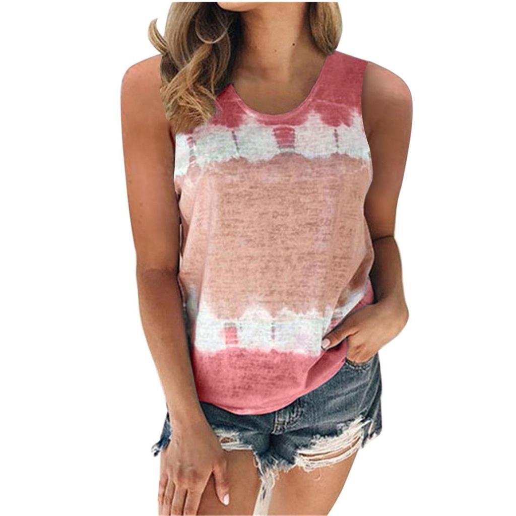 Women's Plus Size Camisole Summer Casual T-shirt Striped Printing Vest