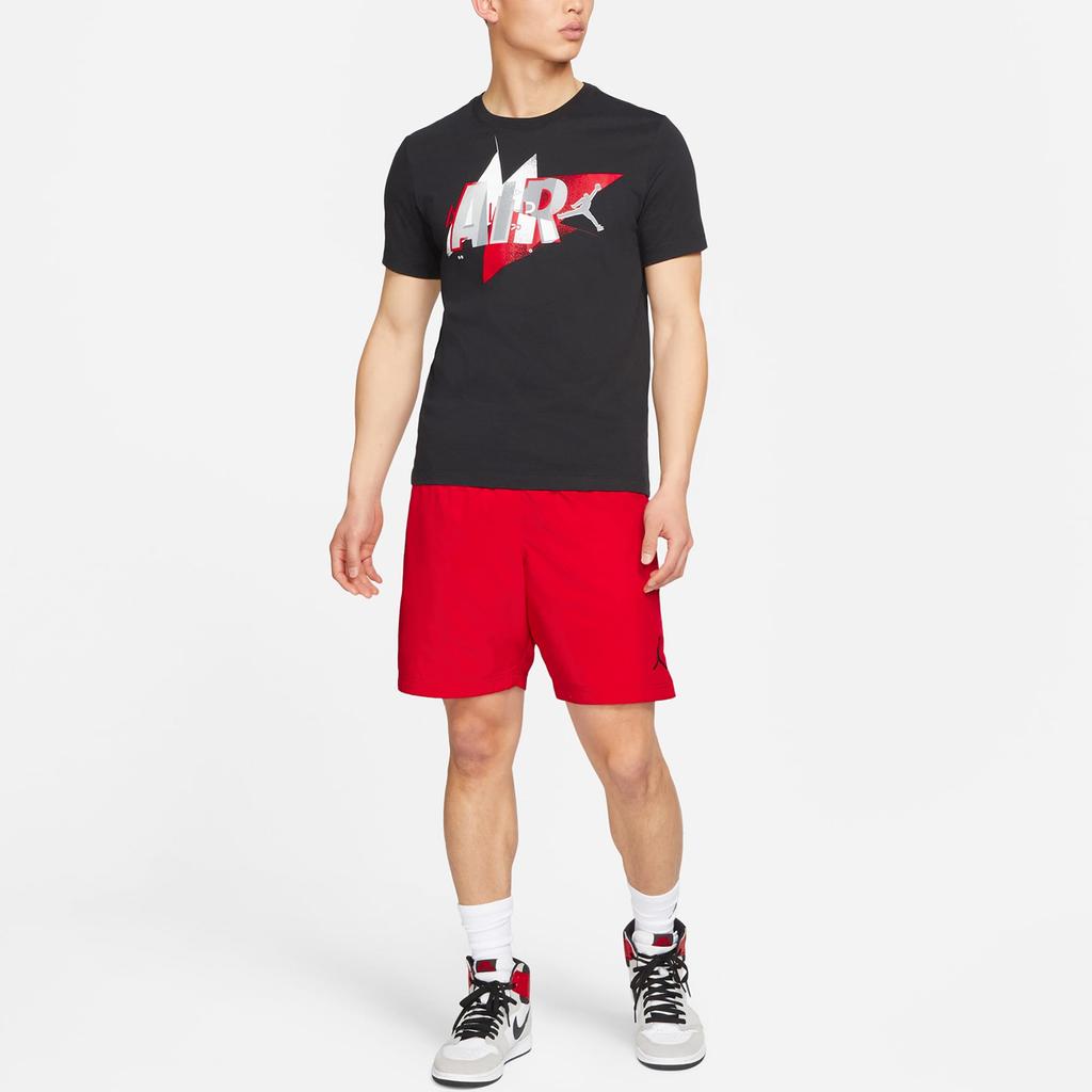 Jordan T Shirts Men's Black Crew Neck Moderate Straight Fit CZ8395-010