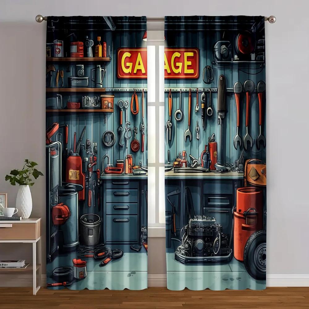 2 ks   Sada závěsů Vzorované závěsy Oprava auta Polyester Lze prát v pračce Polyester (bez tyče) Věci na úklid Použití do ložnice