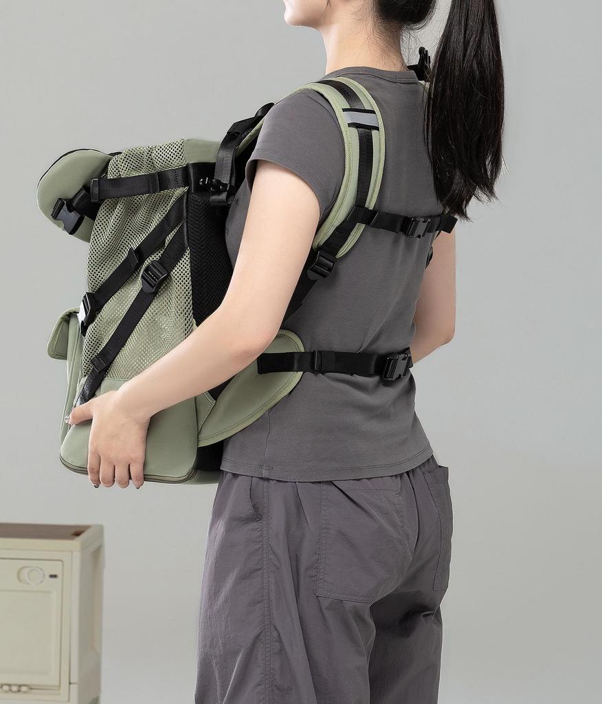 Wakytu British Pet Double Shoulder Backpack for Small & Medium Dogs - Large Capacity Outdoor Mountaineering Bag