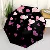 1pc Heart Print Automatic Folding Umbrella, 8 Ribs Iron Frame, Suitable for Outdoor Travel and Daily Use yy251120225