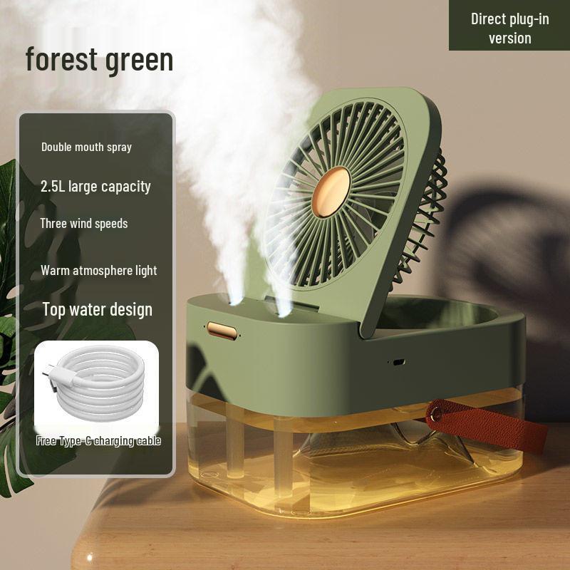 USB Ultra-Quiet Water-Cooled Fan & Humidifier for Office or Dorm. Default