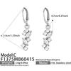 18K Gold-Plated Wheat Earrings for Women - Stainless Steel Zircon Studs, Elegant & Fade-Resistant.