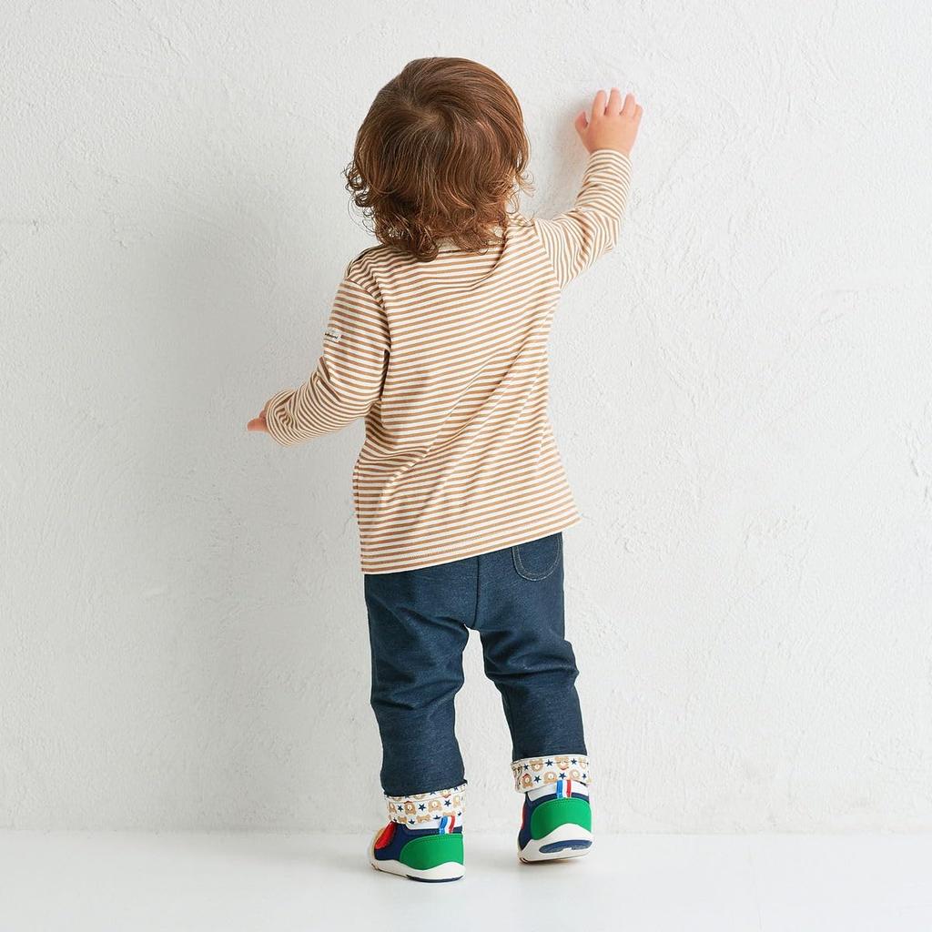 MIKI HOUSE HOT BISCUITS Long Sleeve T-Shirt, Beige, 110cm, for Boys and Girls, 70-5211-686