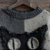 3D Halloween Gruseliges Gesicht Für Frauen Patchwork Print Strickpullover