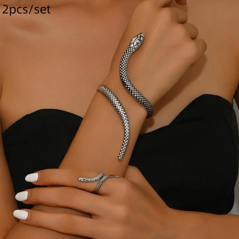 Punk Snake Bendable Choker Adjustable Y-Shaped Metal Snake Wrap Necklace Personality Jewelry Accessory