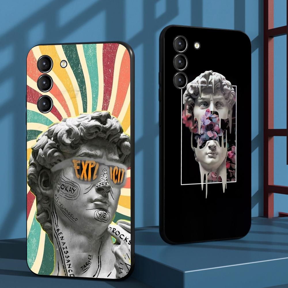 Roman statues cool hip-hop poster design Phone Case For Samsung Galaxy S26 S25 S24 S23 S22 S21 Plus Ultra Note20 Soft Black