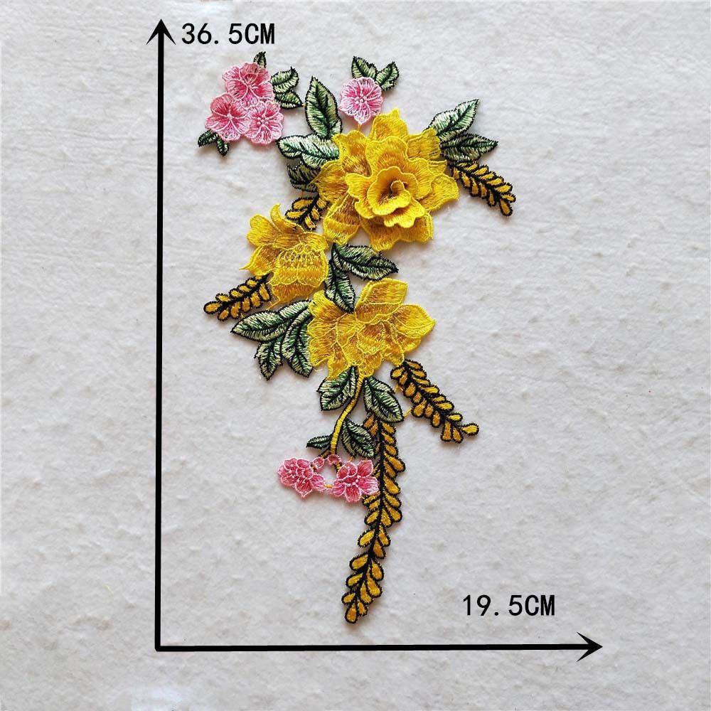 Yellow I Polyester Embroidery Three-Dimensional Flower Diy Collar Lace Decal Decoration Repair Clothes Clothing Accessories Accessories