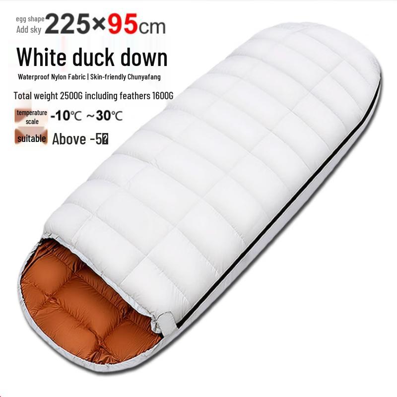 Baichengdao Outdoor Egg-Shaped White Duck Down Camping Sleeping Bag