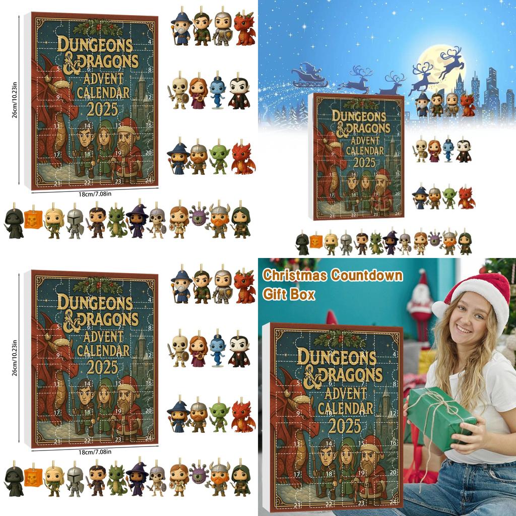 Dungeons Advent Calendar With Acrylic Decorations For Christmas Gift Exchange