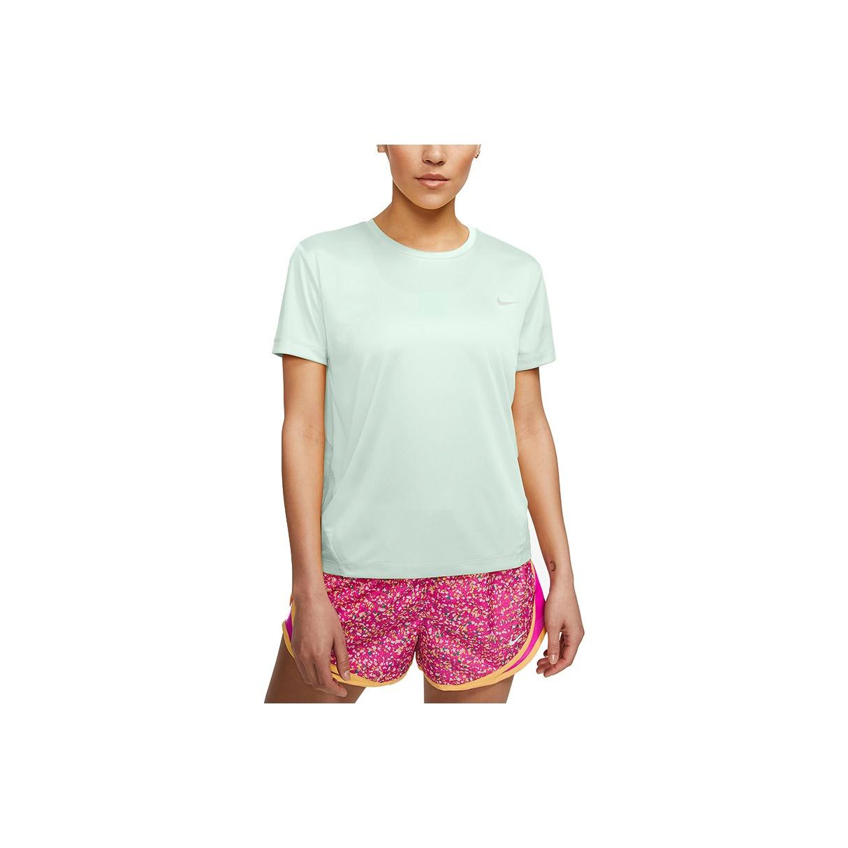 

Nike Dri-FIT Sports Training Quick-Dry Breathable Round-Neck Short-Sleeve T-Shirt Women Tops Teal AJ8122-394 L