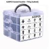 750-Piece Car Bumper and Side Skirt Fastener Set: Includes 16 Types of Buckles, 620 Enhanced Rivets