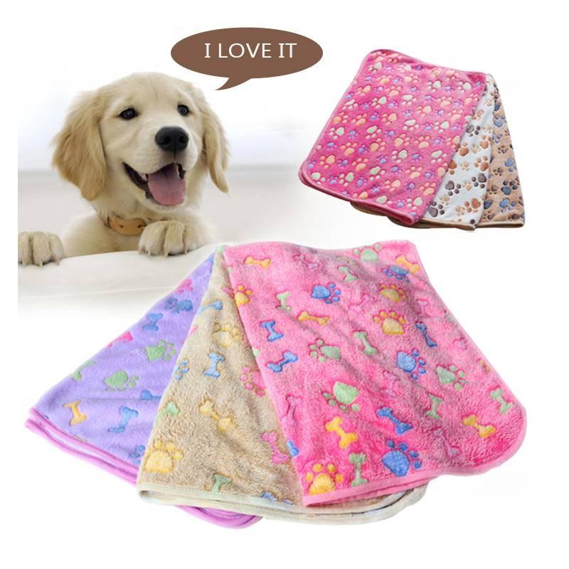 Warm And Snuggly Dog Bed Blanket In Cute Paw Print Patterns For Your Pet