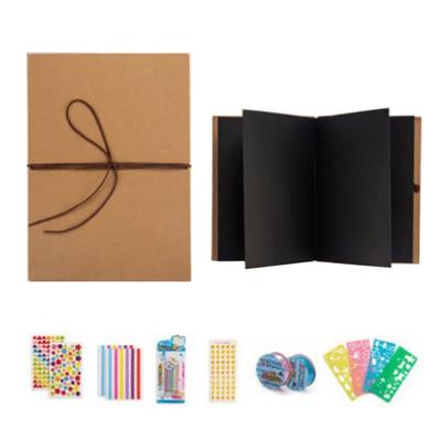 1 Set Akkordeon-Scrapbook-Album Faltbares Dehnbares Fotoalbum mit DIY-Materialien Erinnerungsbuch Bastelset für Scrapbooking Journaling Geschenke