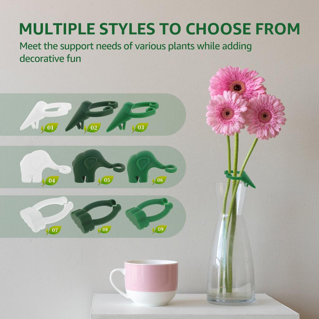 6-10Pcs Plant Sprouts Stems Support Holders Cute Animal Shape Propagation Flower pot Plant Fixed Bracket for Indoor Garden