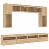 8 Piece TV Wall Unit with LED Lights Sonoma Oak