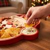 Festliche Nachmittagstee-Platte Weihnachtsbaum Servierplatte, Hölzerner Snack für Feiertagspartys, Mehrteilige Lebensmittel-Präsentations-Pinguin-Box
