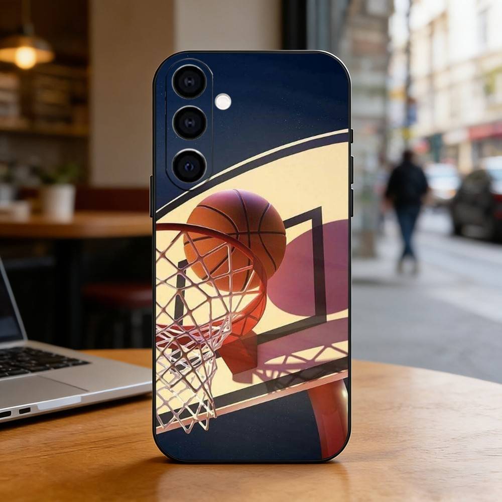 Basketball sports style Phone Case Black Silicone Soft For Samsung Galaxy A73,A72,A71,A70,A53,A52,A51
